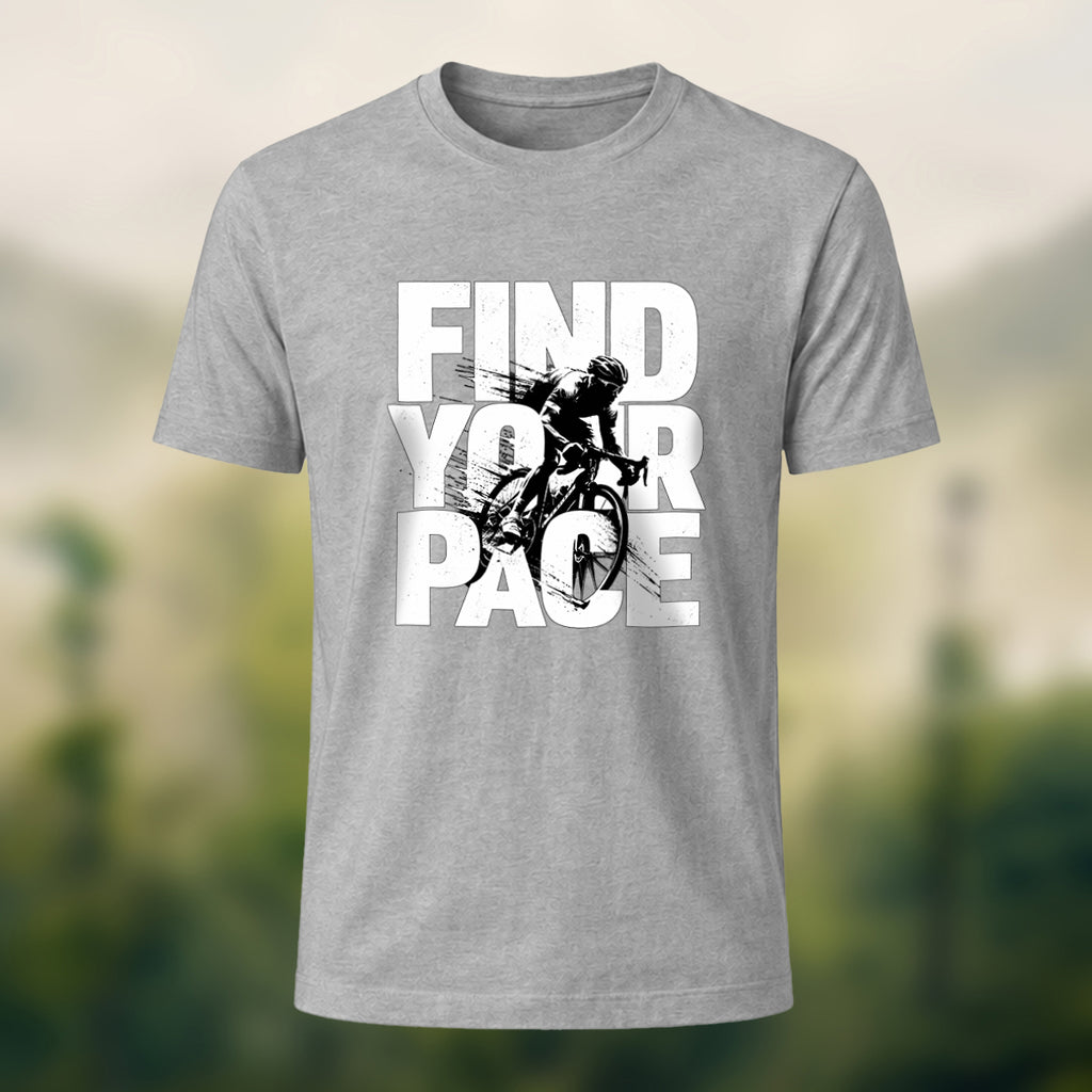 Find Your Pace Premium Cotton T-Shirt Heather Grey