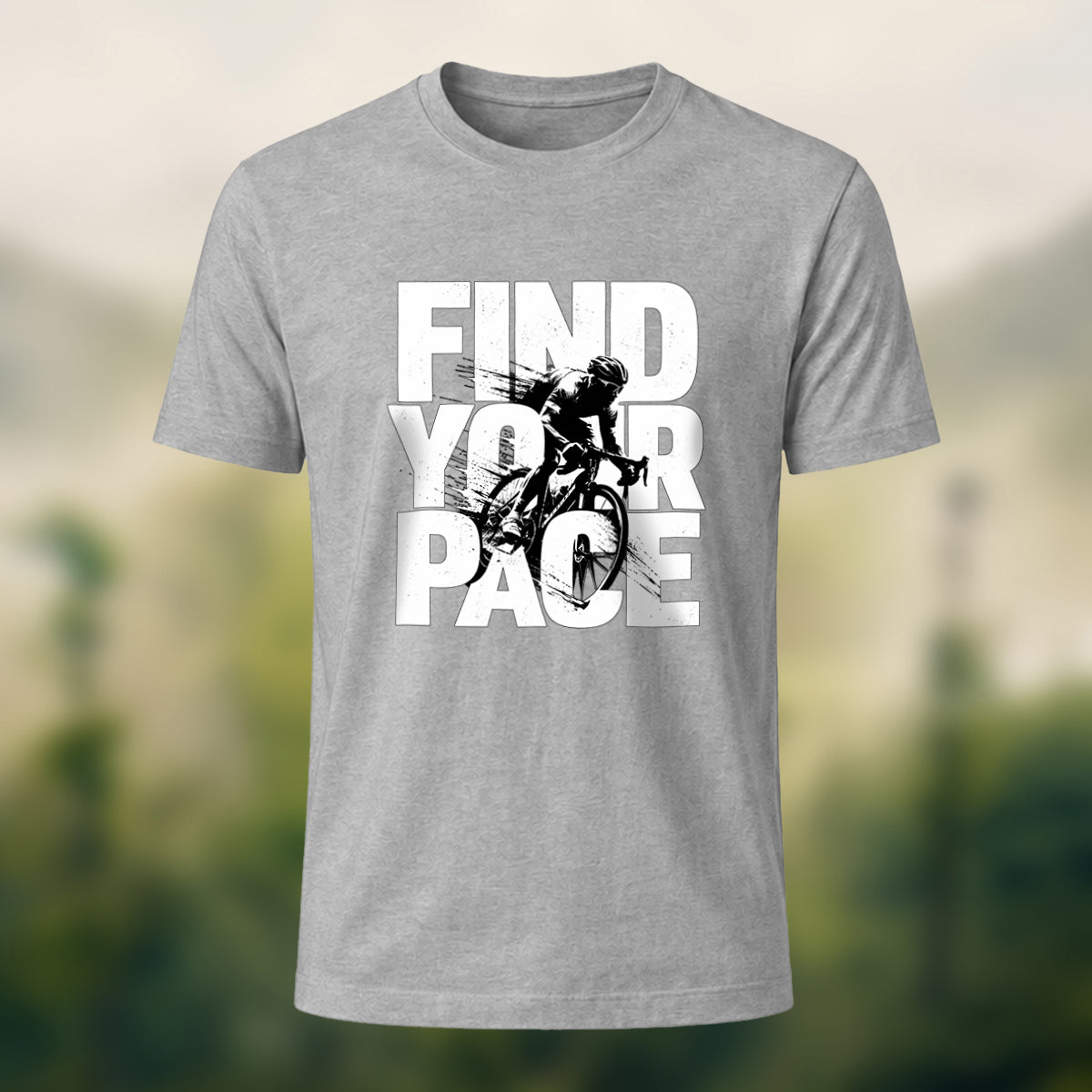Find Your Pace Premium Cotton T-Shirt Heather Grey