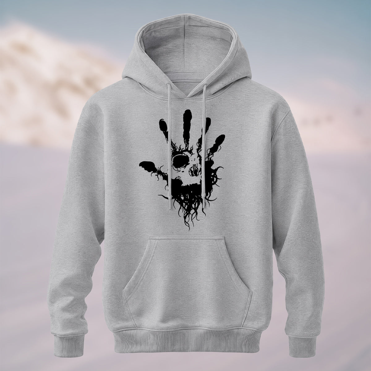 Cotton Made Mystic Hand Print Hoodie Heather Grey