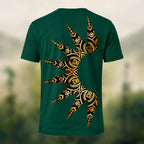 Sacred Sun Print Premium Cotton T-Shirt Forest Green