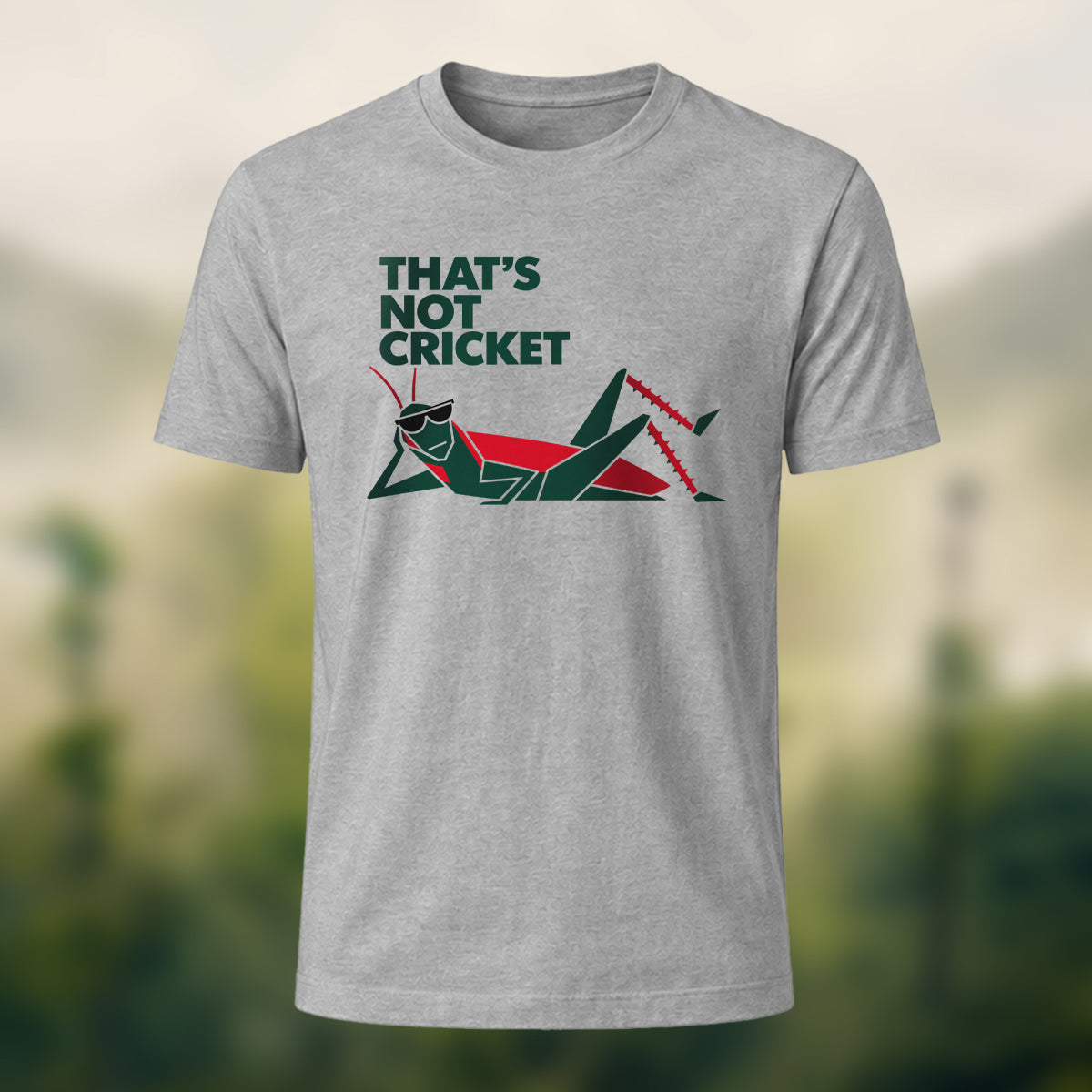 Witty Laid-Back Cricket Combed Cotton T-Shirt Heather Grey