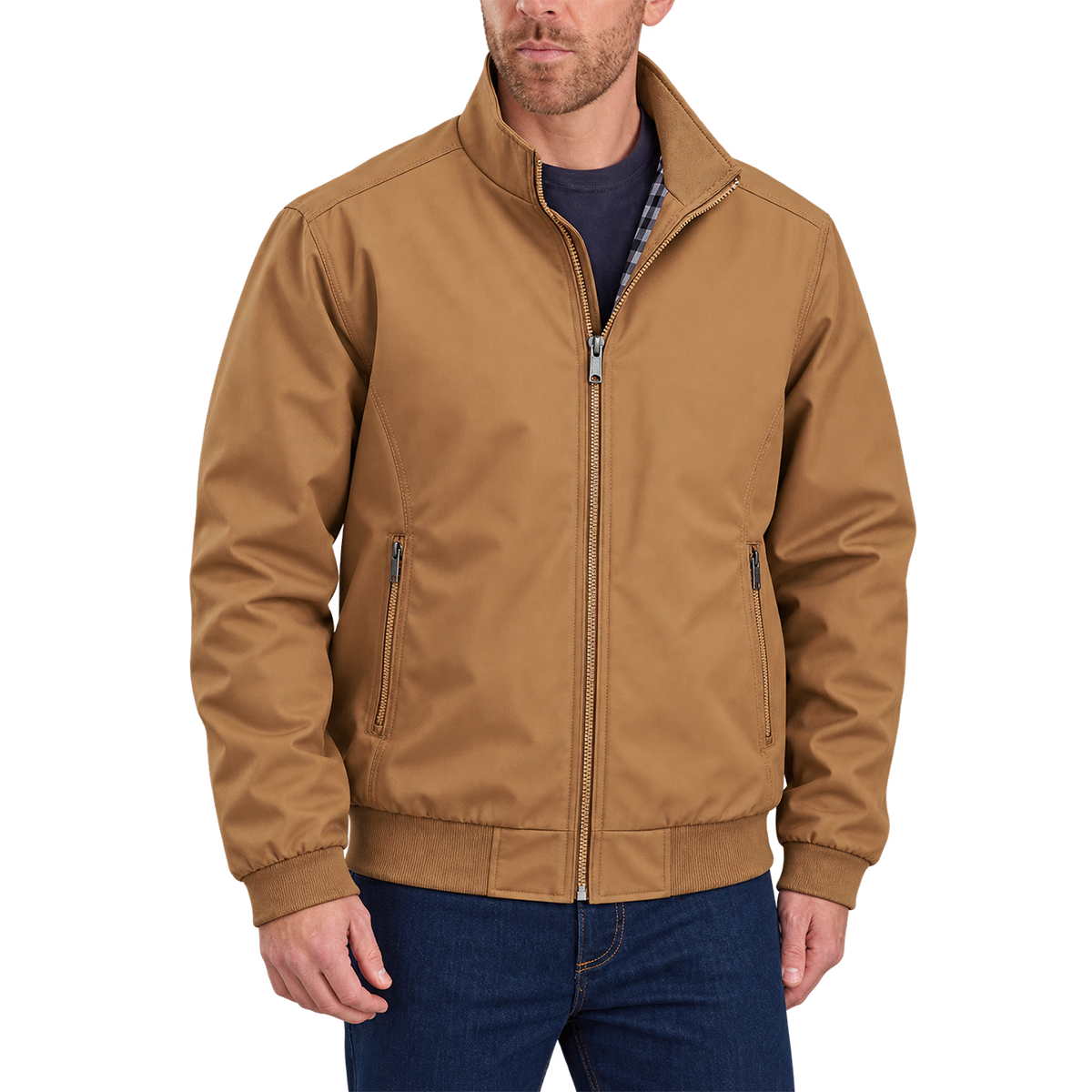Vintage Classic Zip-Up Jacket Coffee