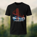 Vintage Golden Gate Bridge Cotton T-Shirt Black