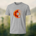 Solar Flare Print Combed Cotton T-Shirt Heather Grey