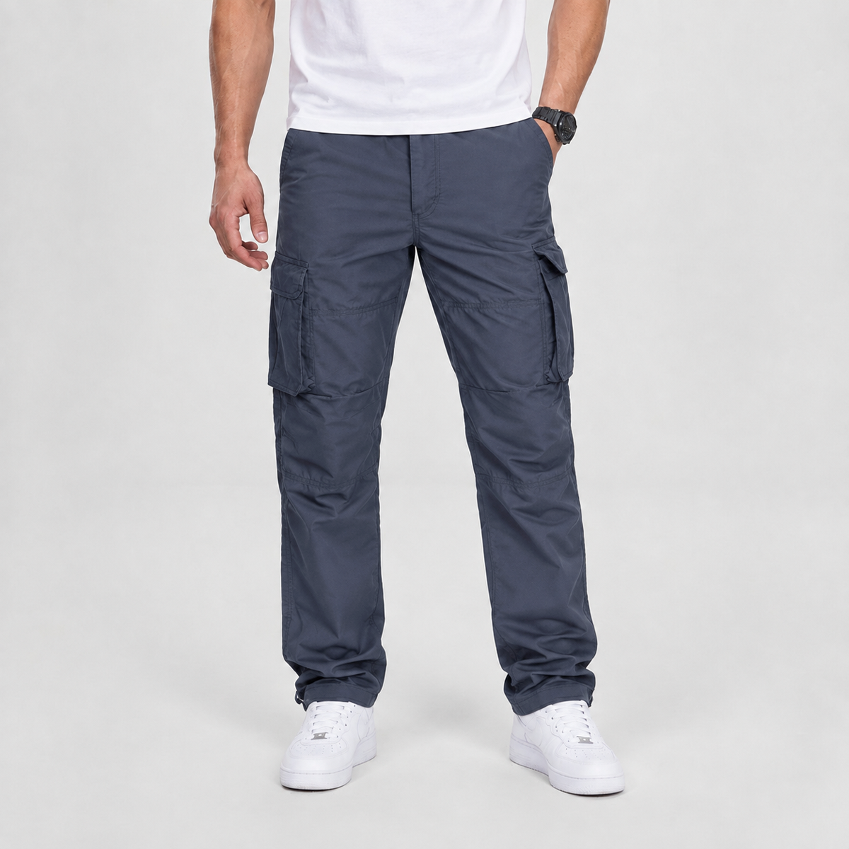 Loose Fit Outdoor Multi-Pocket Work Pants Grey