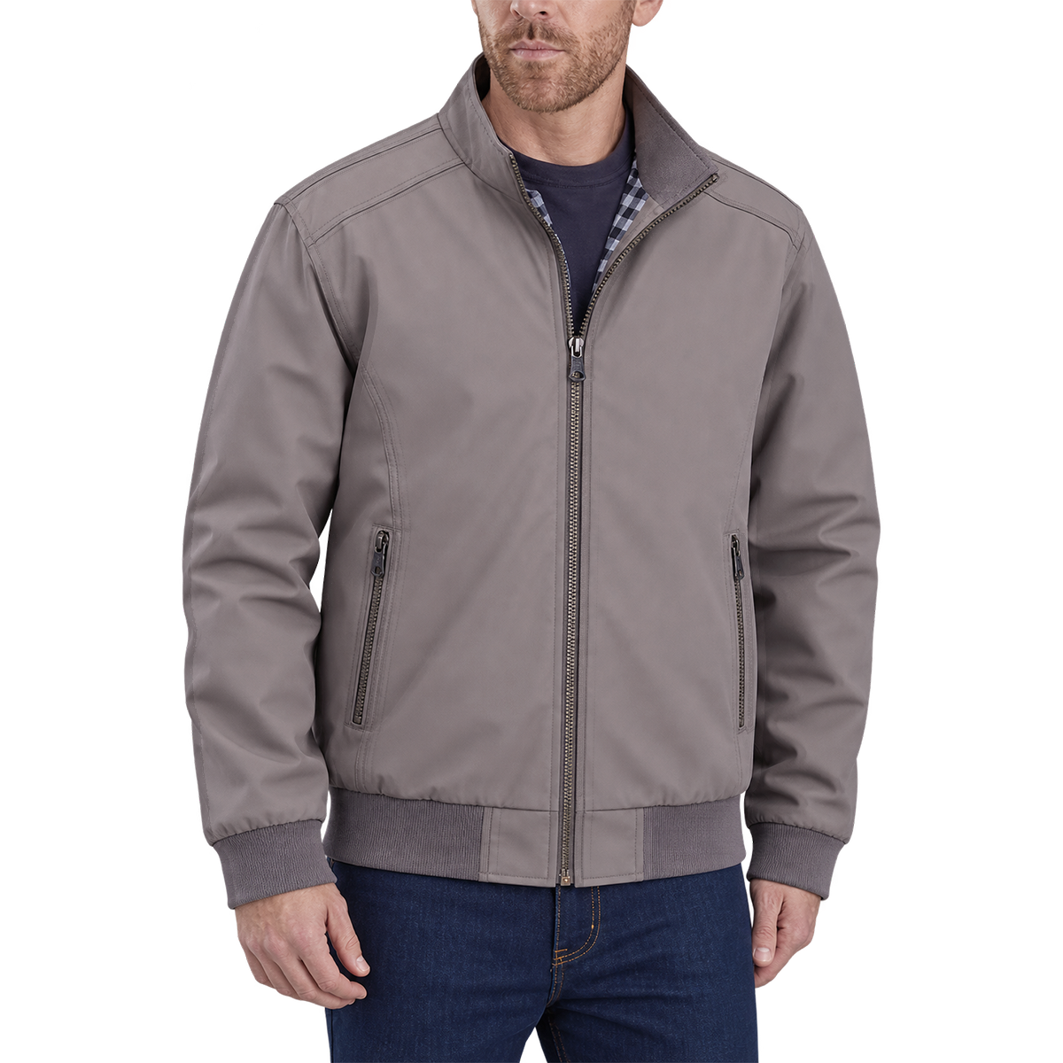 Vintage Classic Zip-Up Jacket Coffee