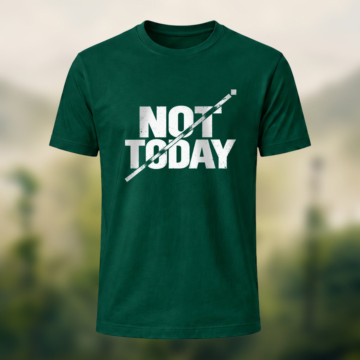 Off Duty Statement Soft Cotton T-Shirt Forest Green