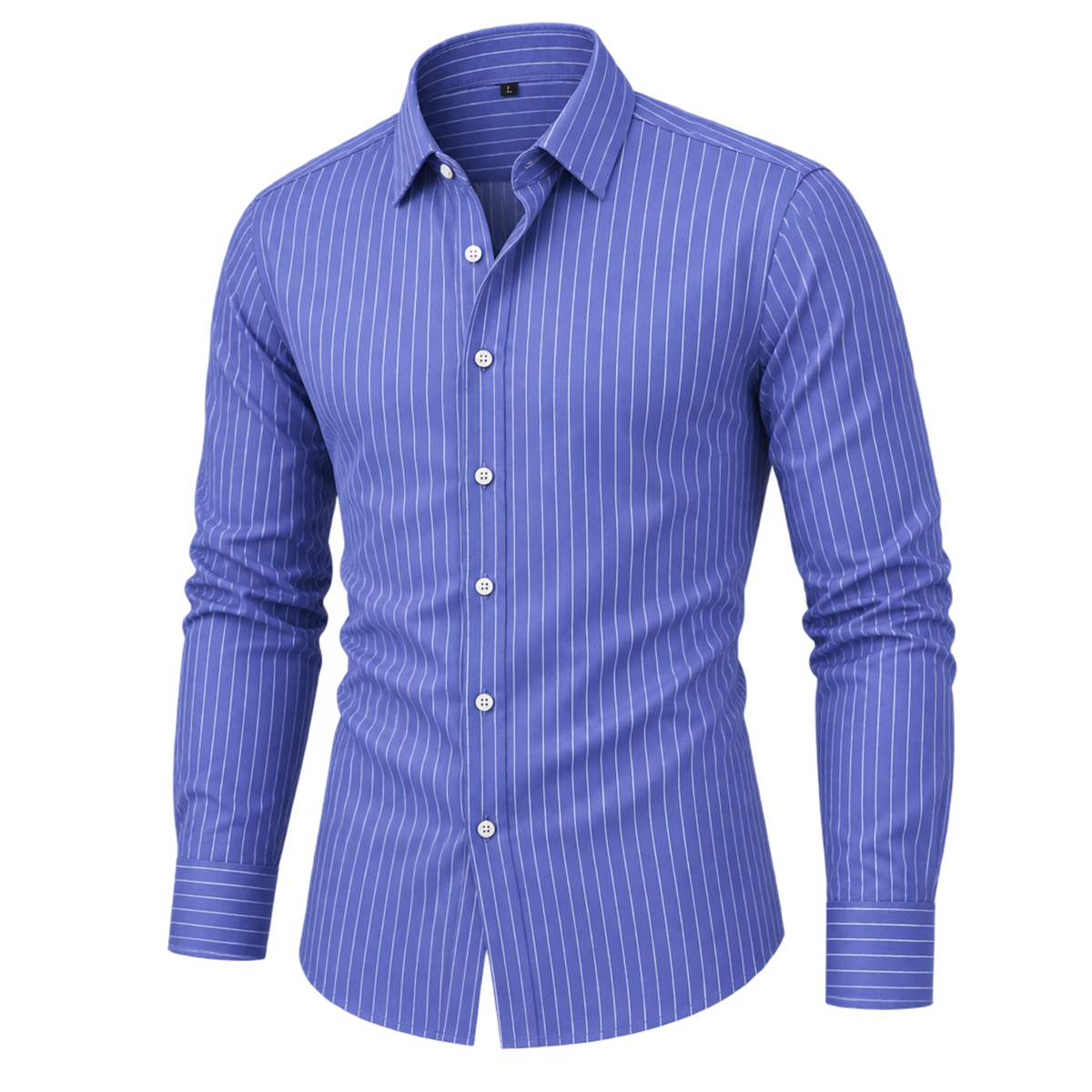 Modern Classic Vertical Striped Button-Down Shirt 05