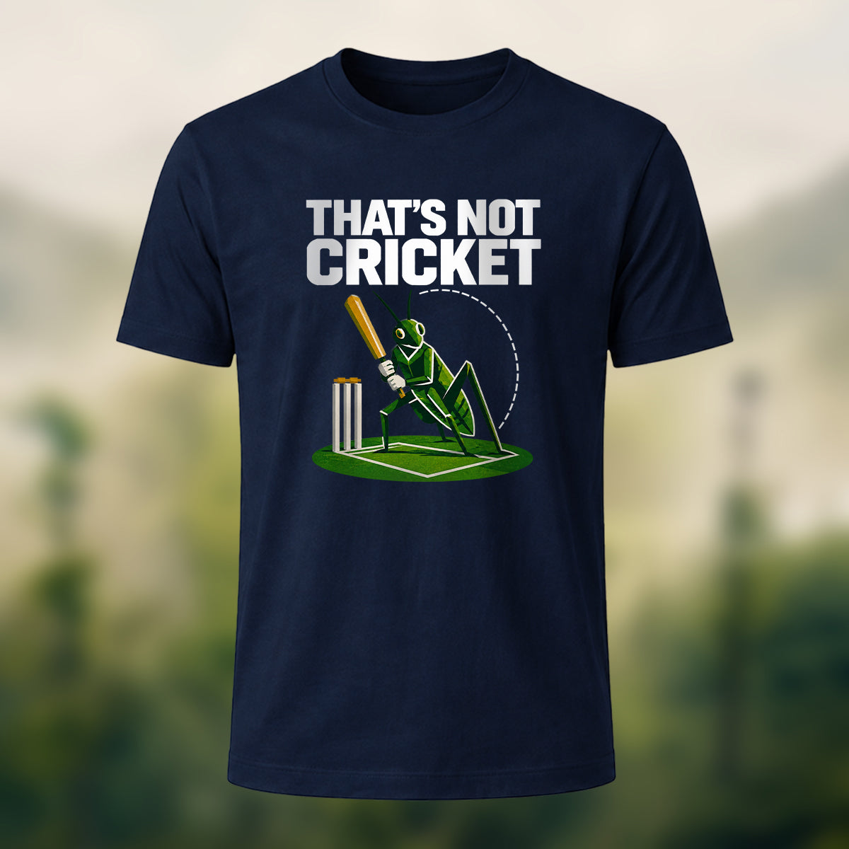 Humorous Cricket Pun Premium Cotton T-Shirt Navy