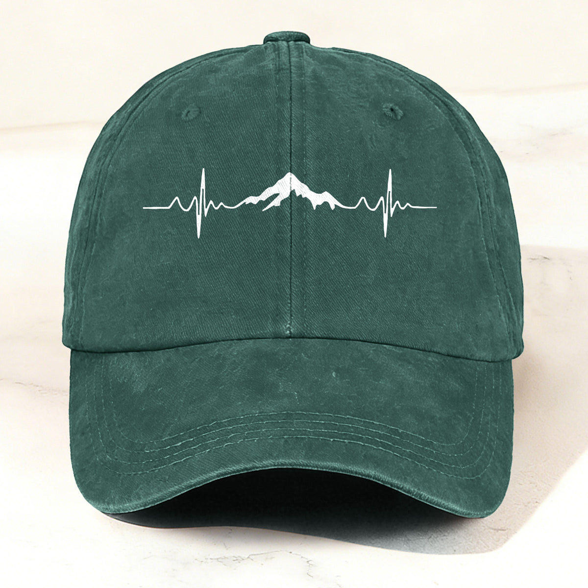 Outdoor Mountain Heartbeat Baseball Cap Dark Green