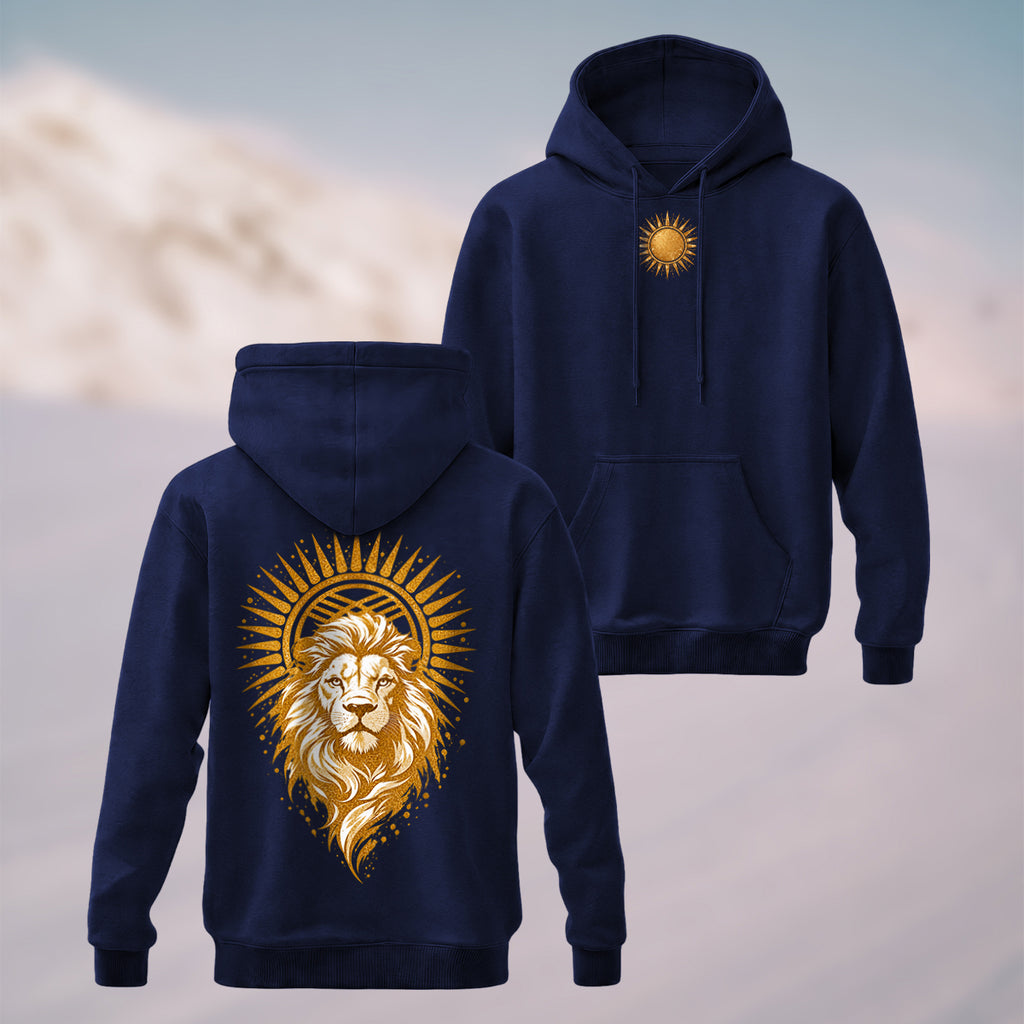 Cotton Made Golden Lion Halo Hoodie Navy