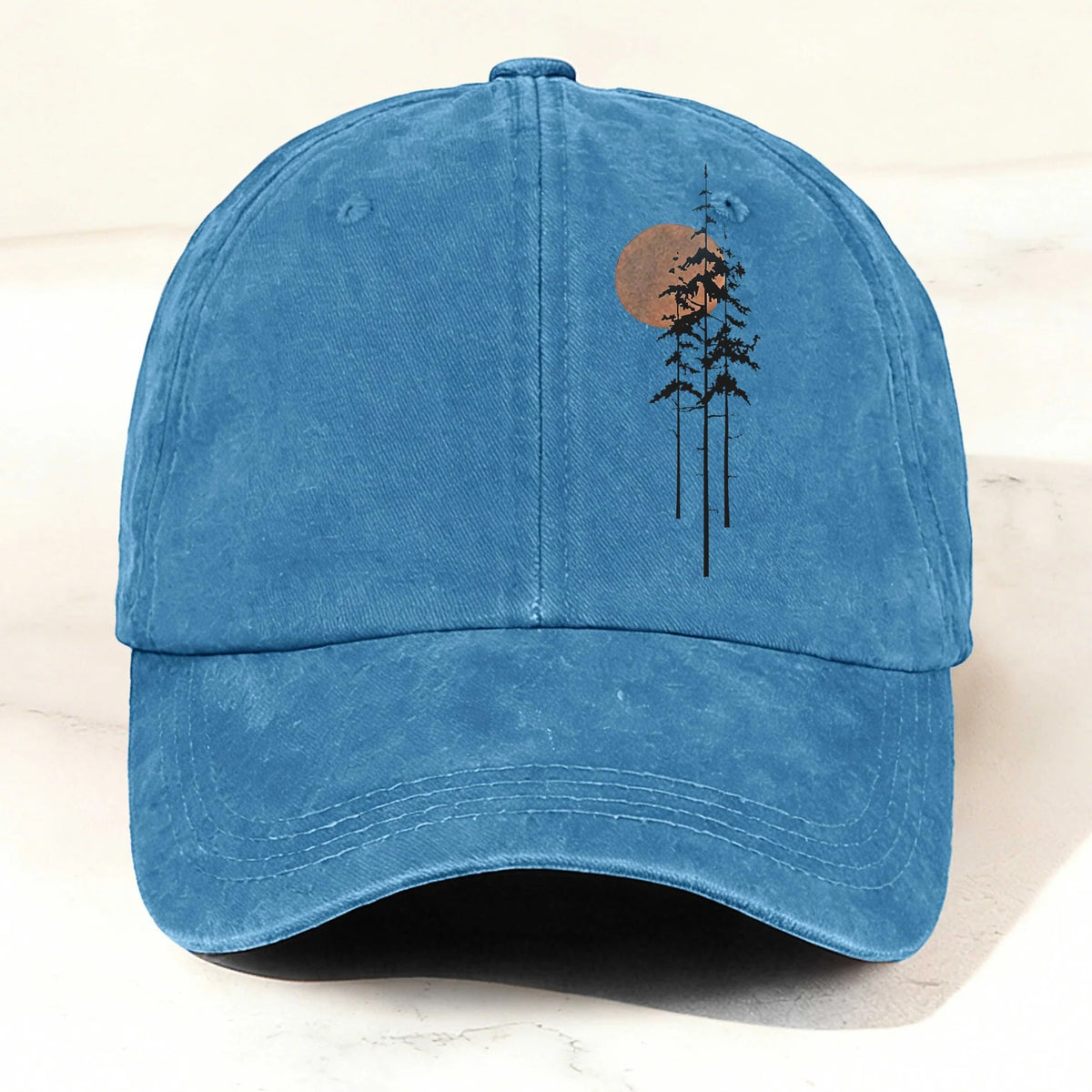 Outdoor Forest Washed Cotton Baseball Cap Sky