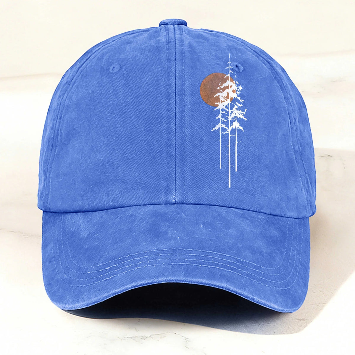Outdoor Forest Washed Cotton Baseball Cap Blue