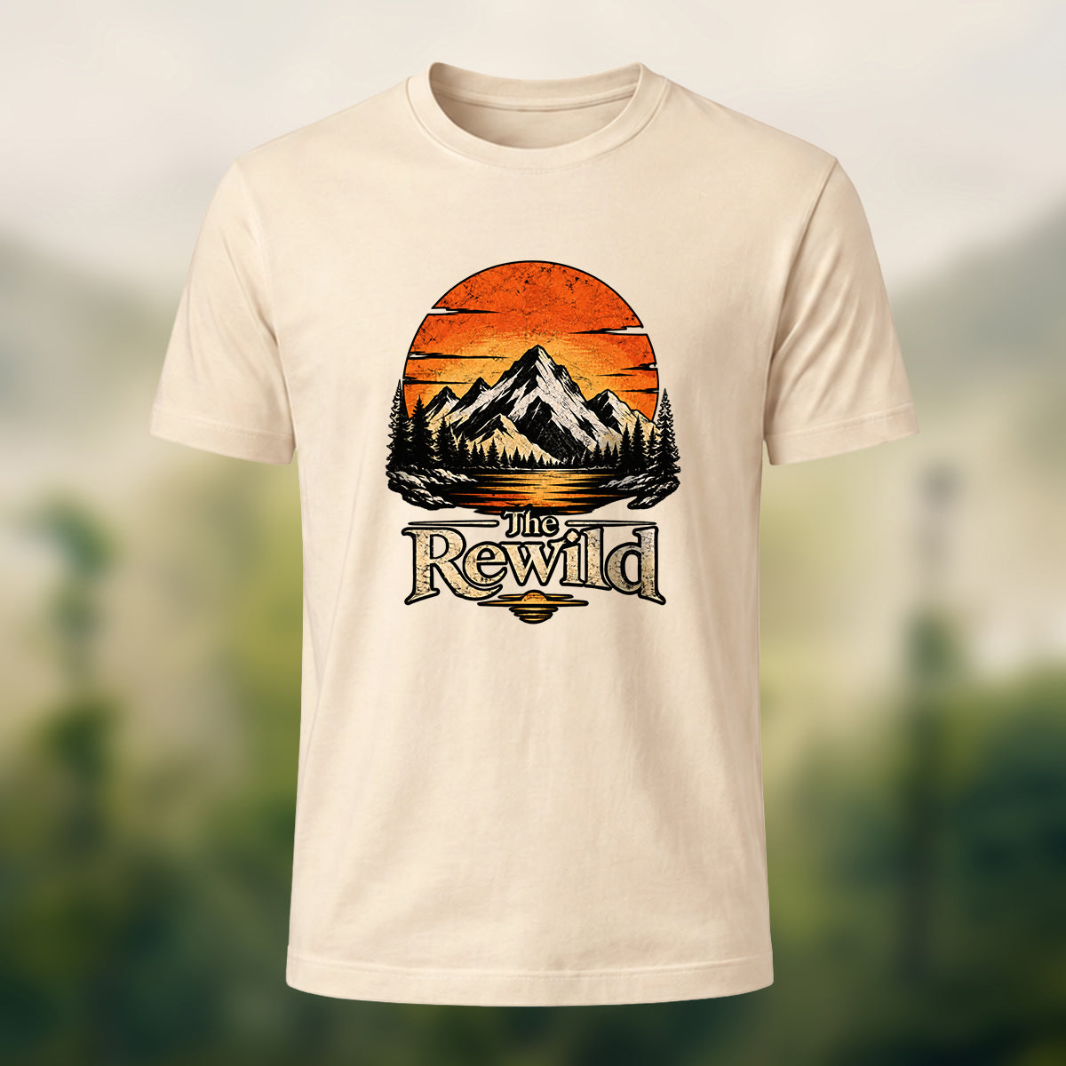 Vintage Wilderness Premium Cotton T-Shirt Beige