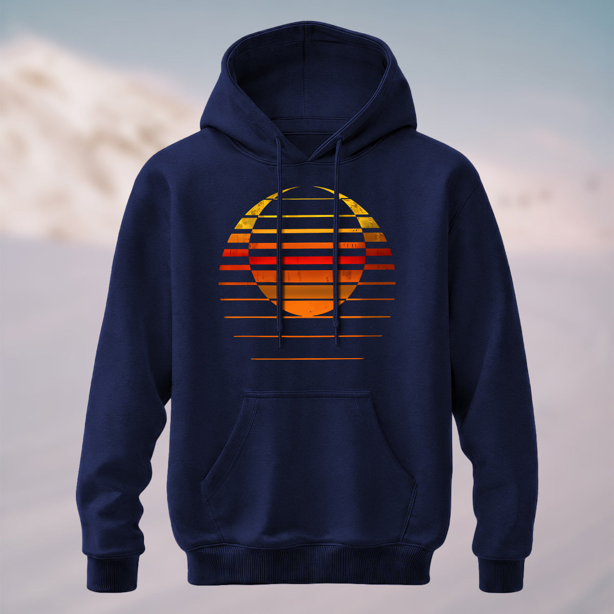 Cotton Made Vintage Sunset Horizon Hoodie Navy