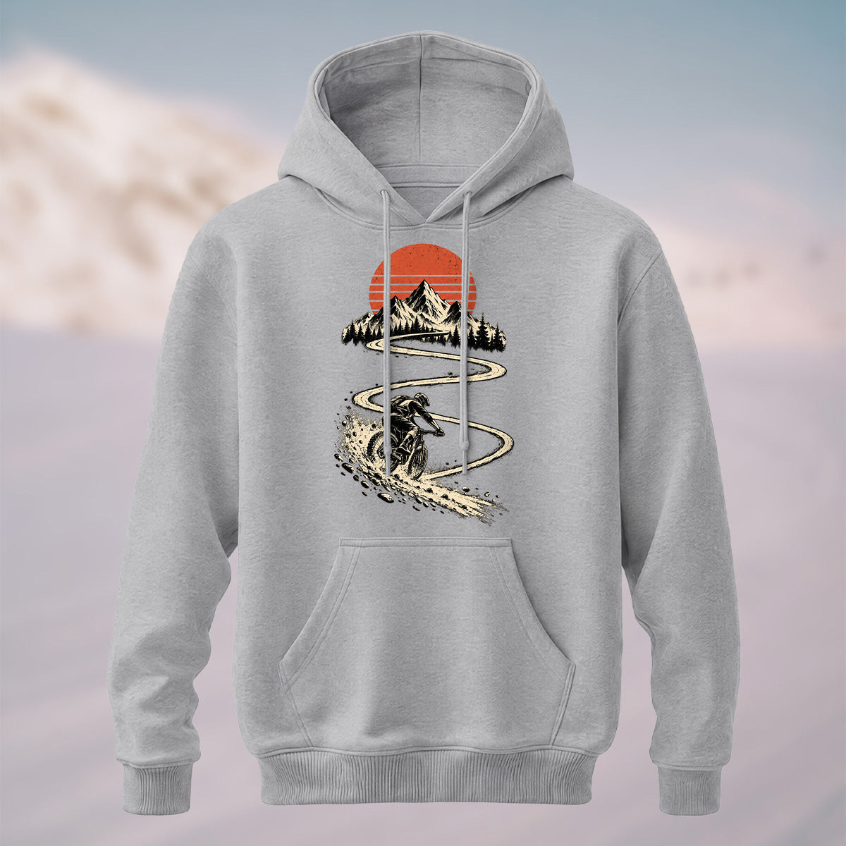 Cotton Made Rugged Mountain Rider Hoodie Gray