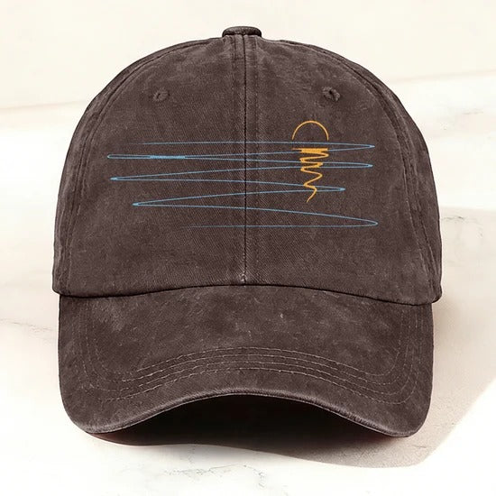 Vintage Washed Sunset Reflection Baseball Cap Brown