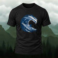 Abstract Wave Fingerprint Soft Cotton T-Shirt Black