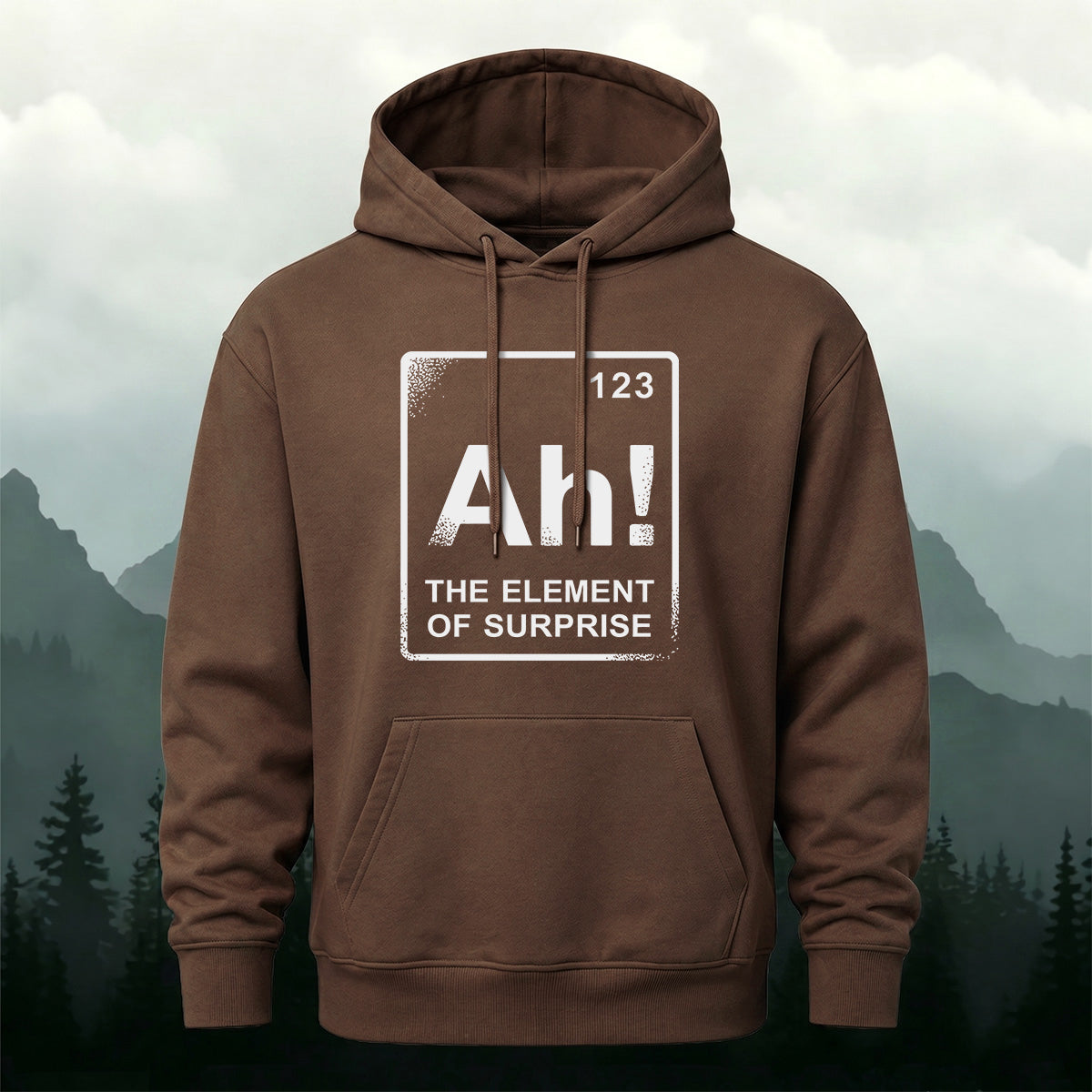 Cotton Made The Element Of Surprise Print Hoodie Coffee