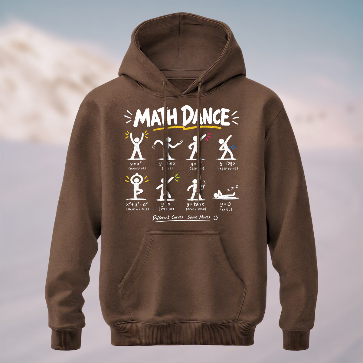 Cotton Made Geeky Math Dance Hoodie Coffee