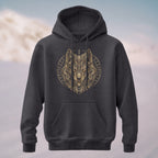Cotton Made Norse Viking Wolf Hoodie Charcoal