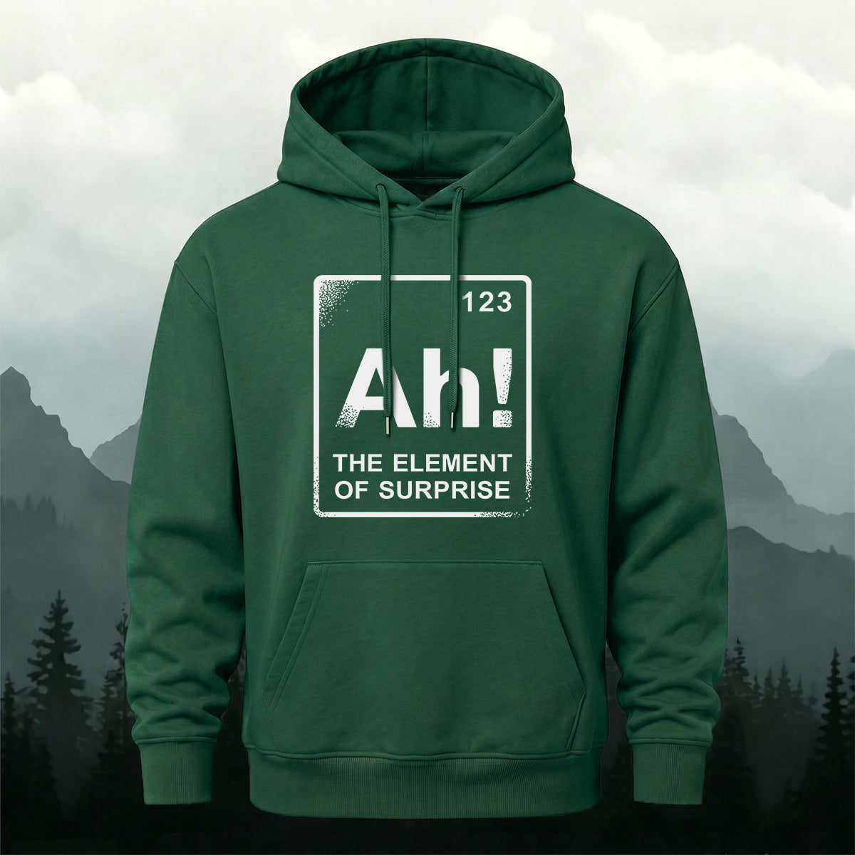 Cotton Made The Element Of Surprise Print Hoodie Dark Green