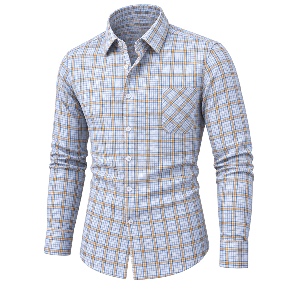 Classic Plaid Premium Cotton Collared Shirt 10