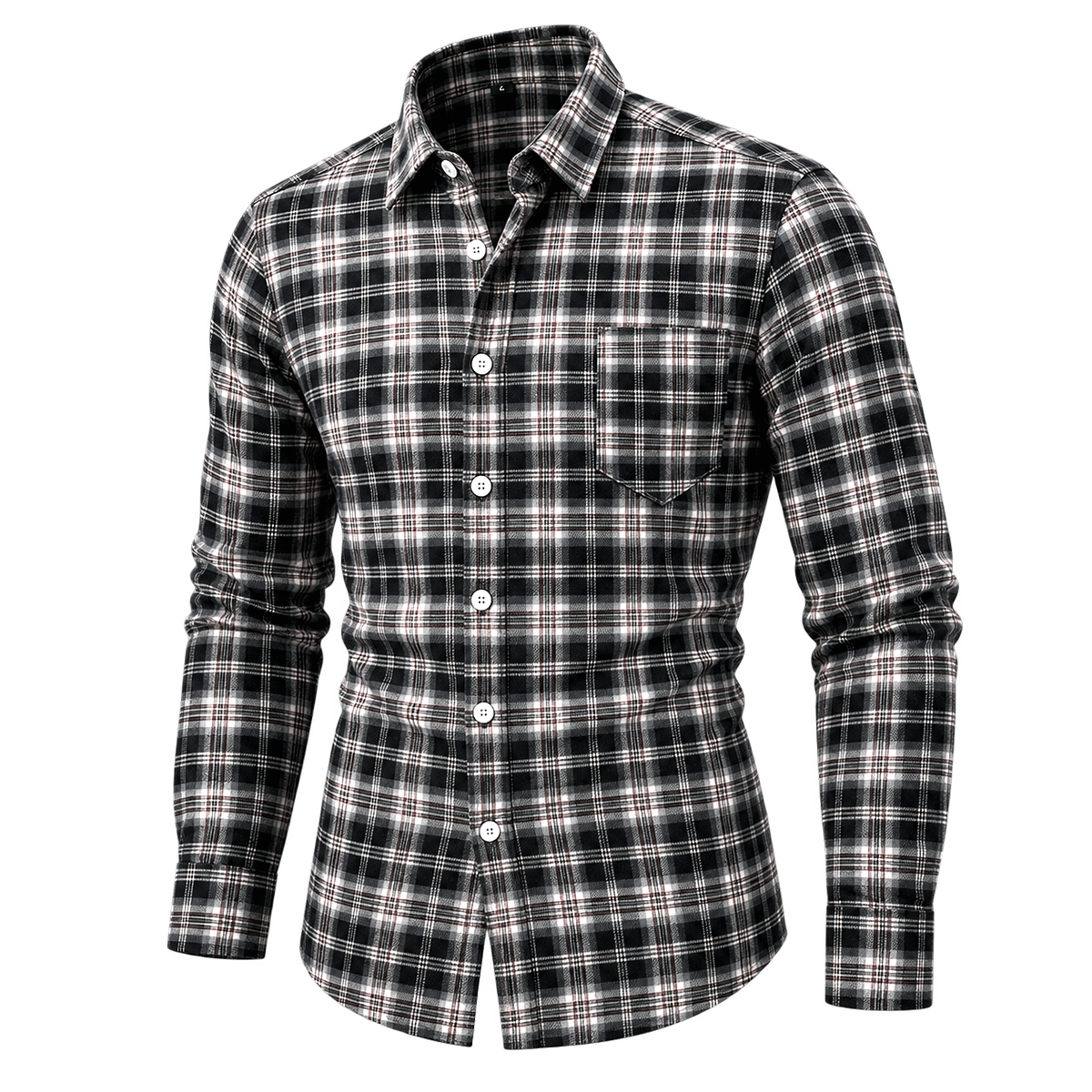 Retro Casual Plaid Long Sleeve Button-Down Shirt 01