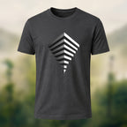 Modern Geometric Print Combed Cotton T-Shirt Charcoal