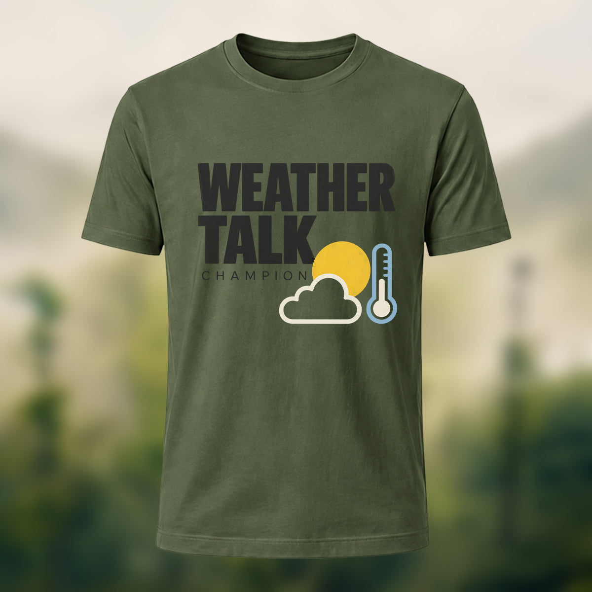 Laidback Weather Talk Soft Cotton T-Shirt Olive Green