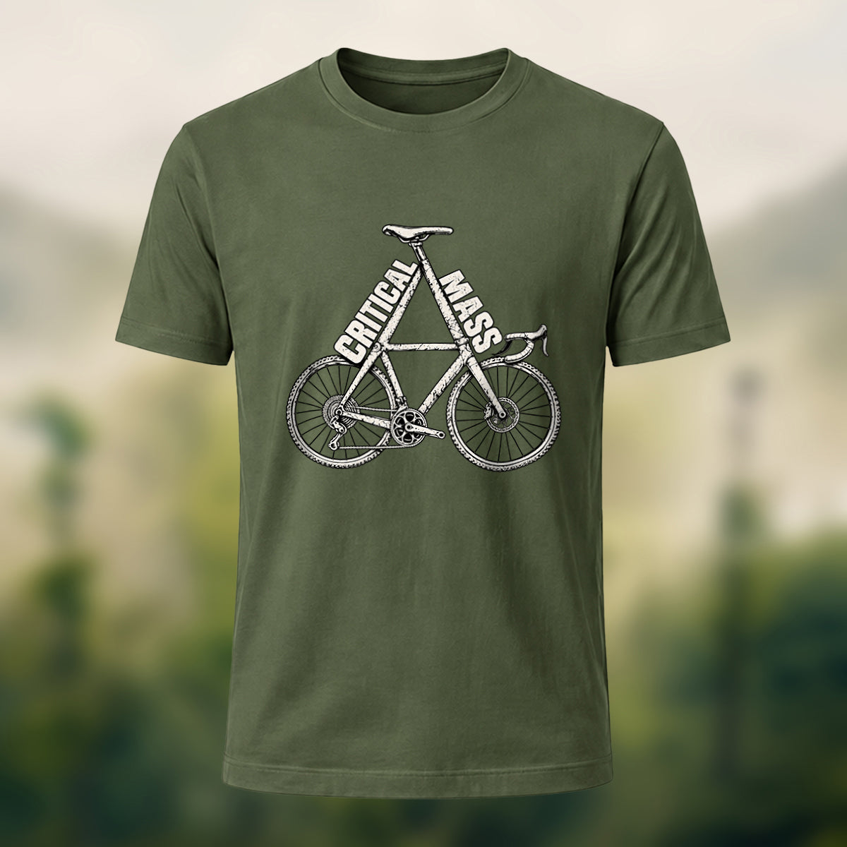 Vintage Critical Mass Premium Cotton T-Shirt Olive Green