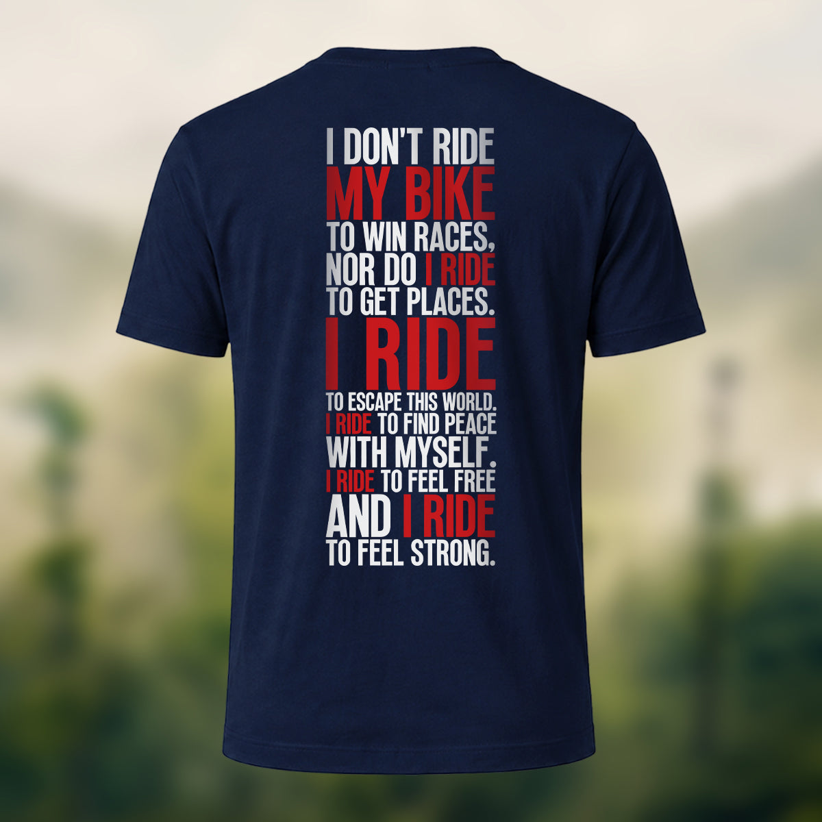Cycling Spirit Printed Casual Cotton T-Shirt Navy