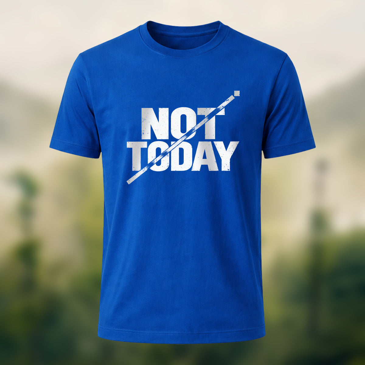 Off Duty Statement Soft Cotton T-Shirt Royal Blue