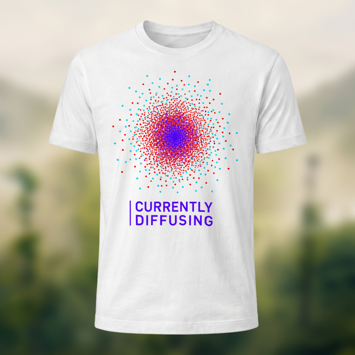 DTG Currently Diffusing Print Casual Soft Cotton T-Shirt White