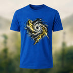 Turbulent Storm Vortex Soft Cotton T-Shirt Royal Blue