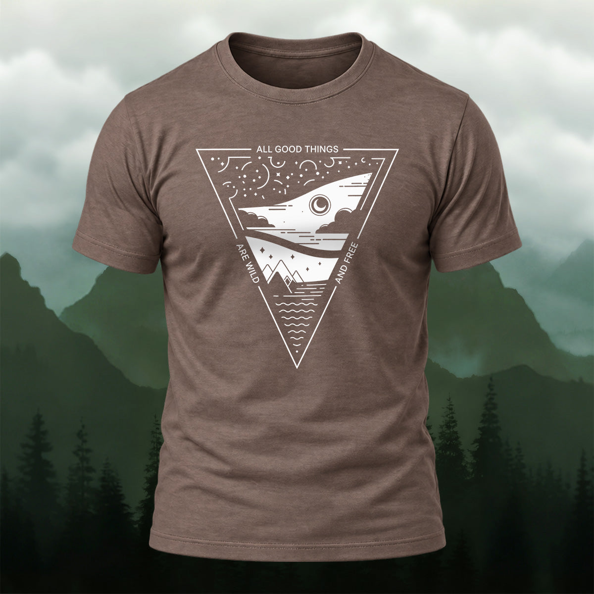 Abstract Shark Premium Cotton T-Shirt Coffee