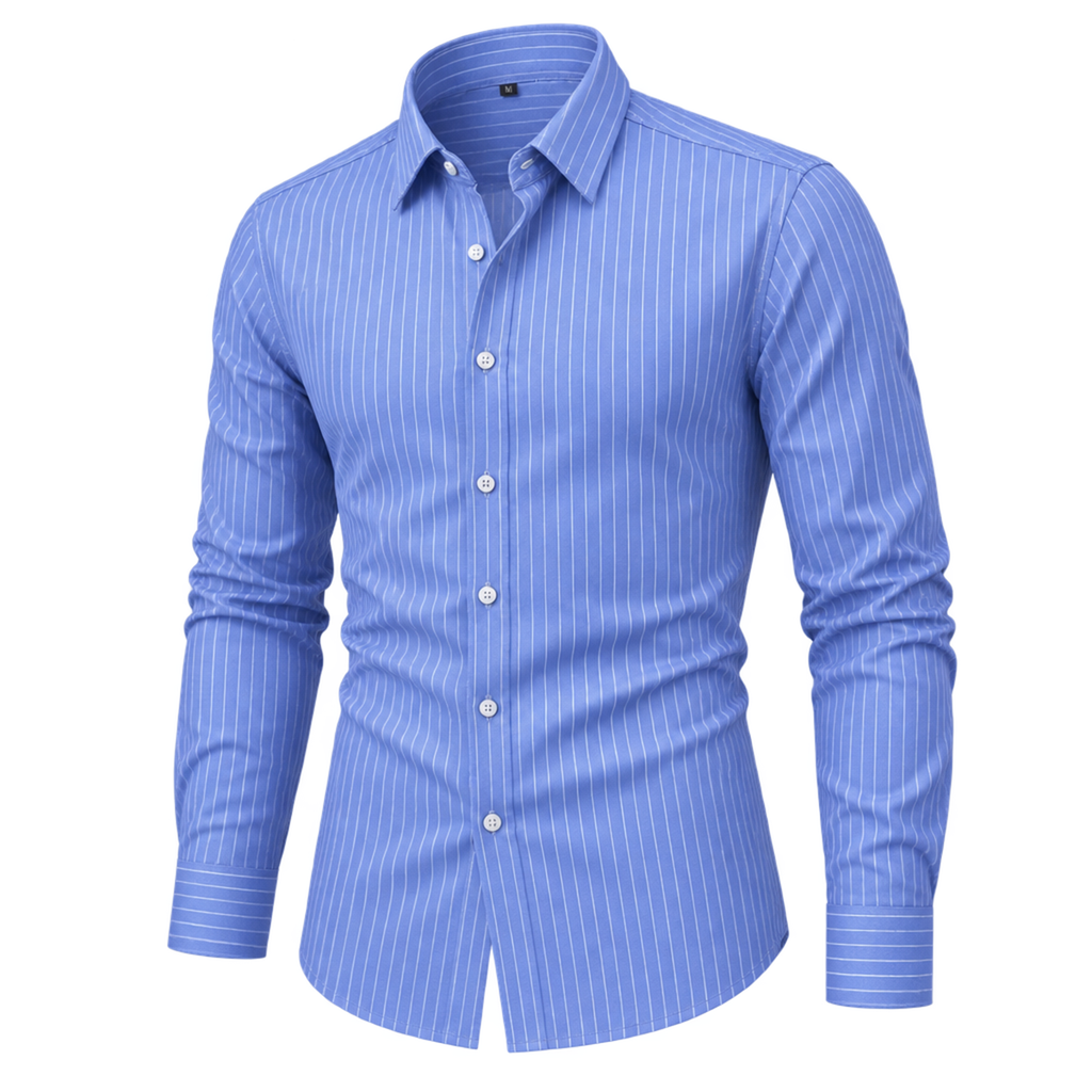Modern Classic Vertical Striped Button-Down Shirt 03