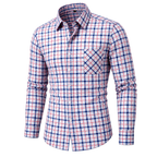 Retro Plaid Soft Cotton Button-Down Shirt 10