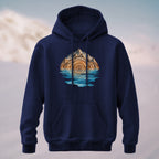 Cotton Made Natural Tree Ring Reflection Hoodie Navy