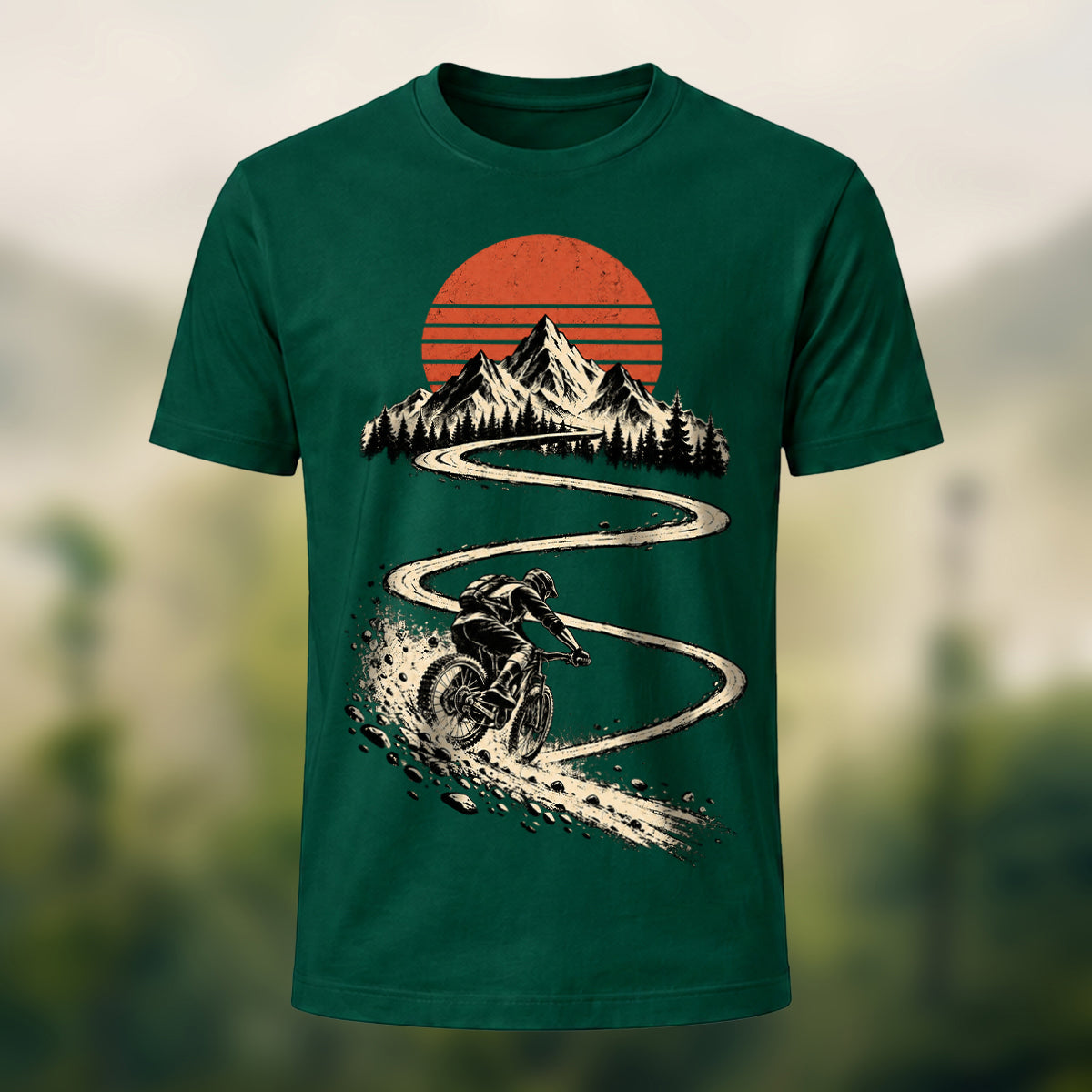 Vintage Mountain Ride Premium T-Shirt Forest Green
