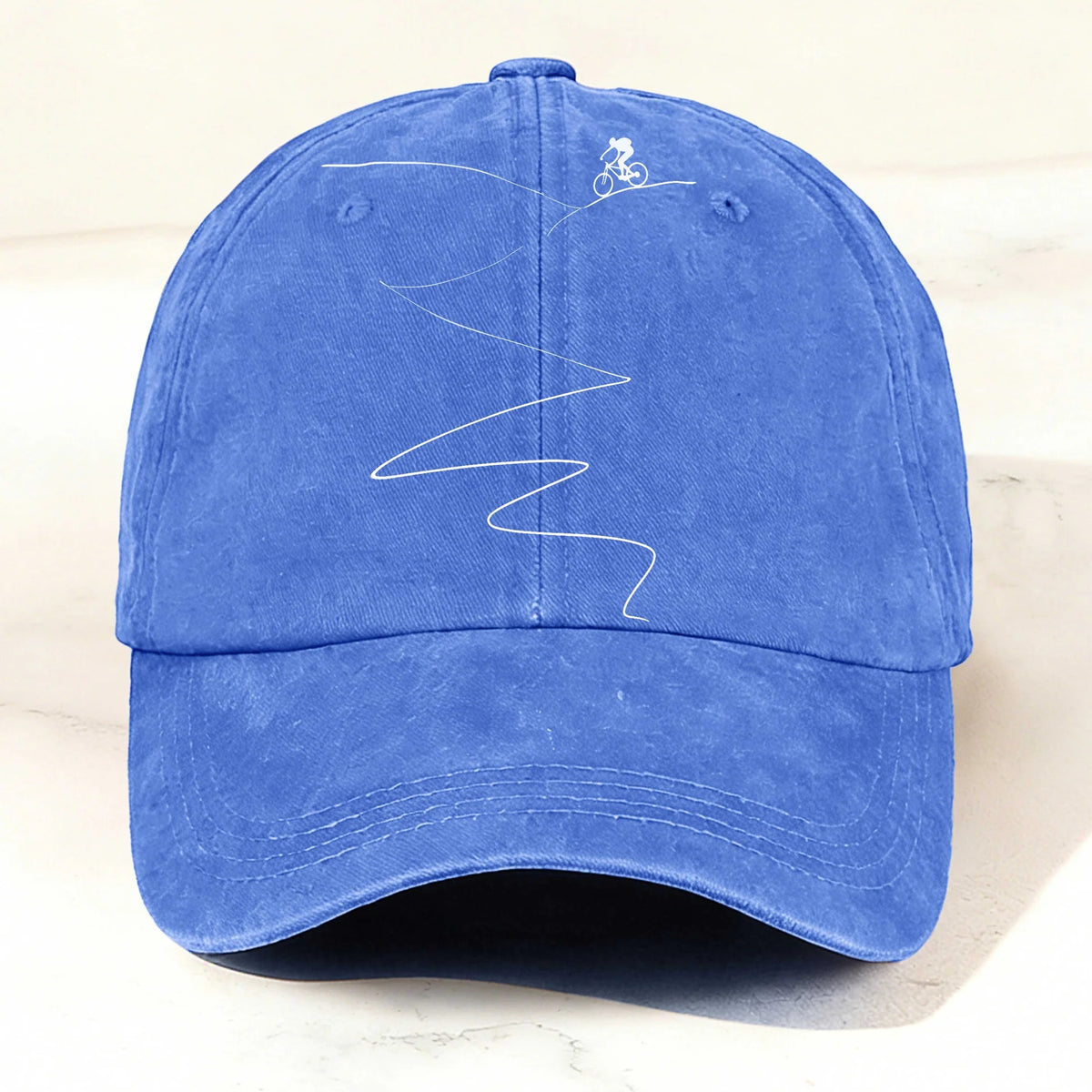 Casual Washed Mountain Biking Baseball Cap Blue