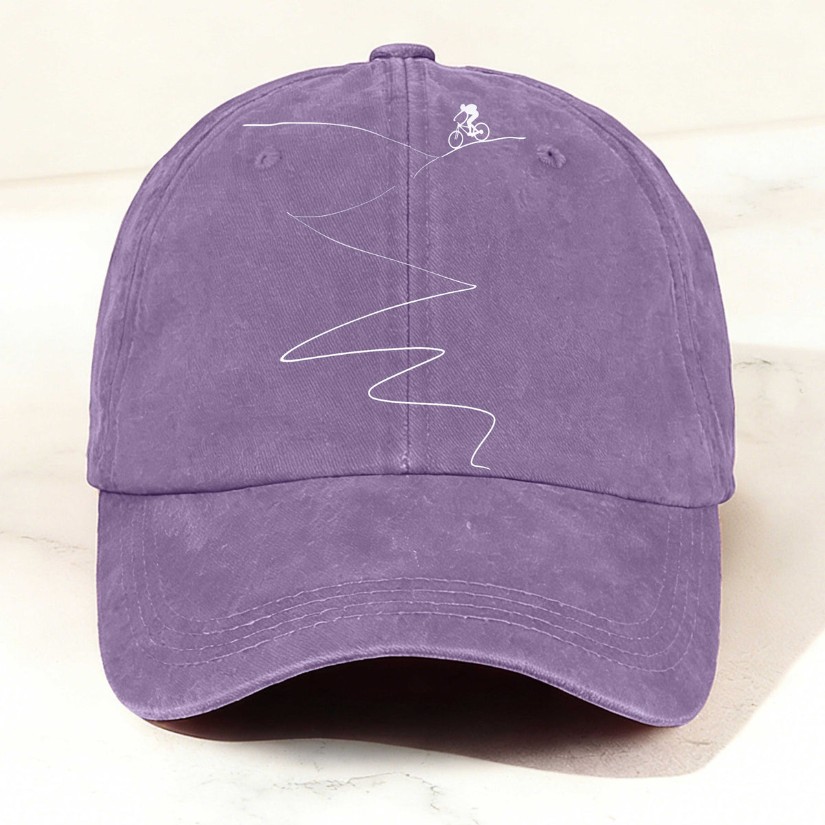 Casual Washed Mountain Biking Baseball Cap Purple