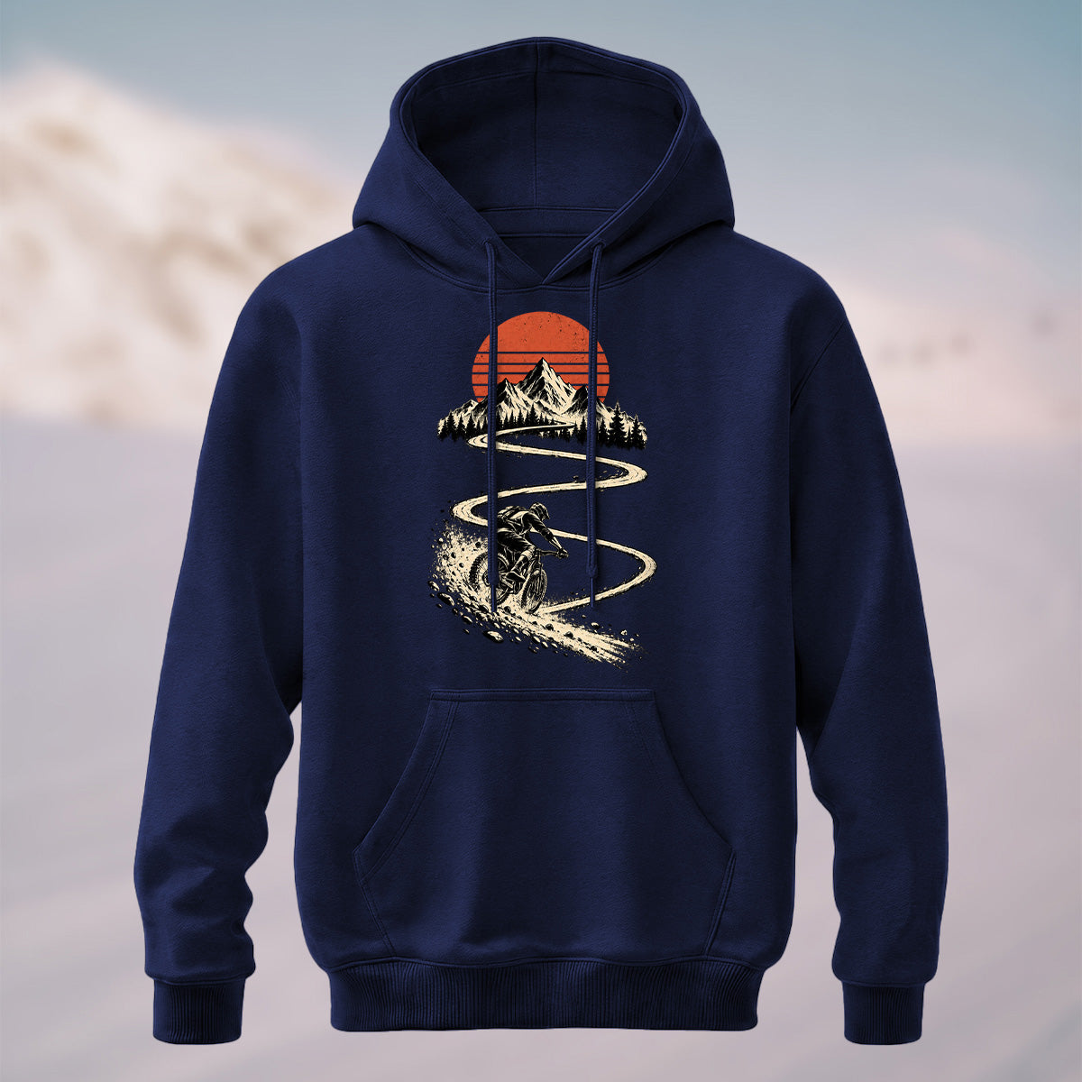 Cotton Made Rugged Mountain Rider Hoodie Navy