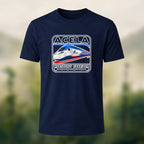 Acela Train Print Combed Cotton T-Shirt Navy