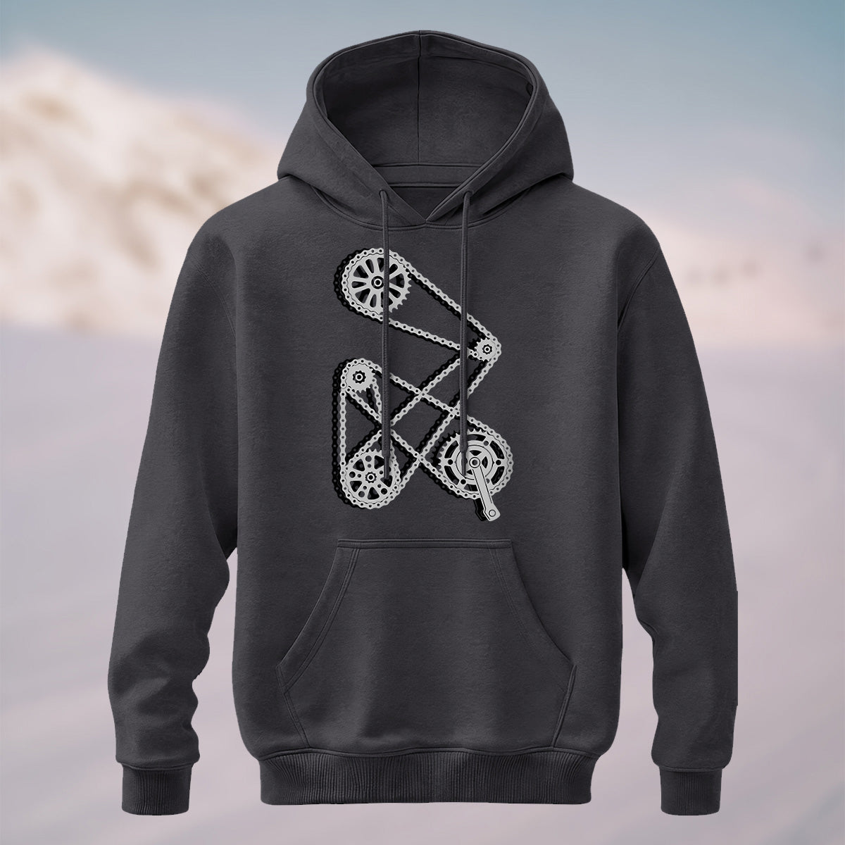 Cotton Made Minimal Mechanical Hoodie Dark Grey