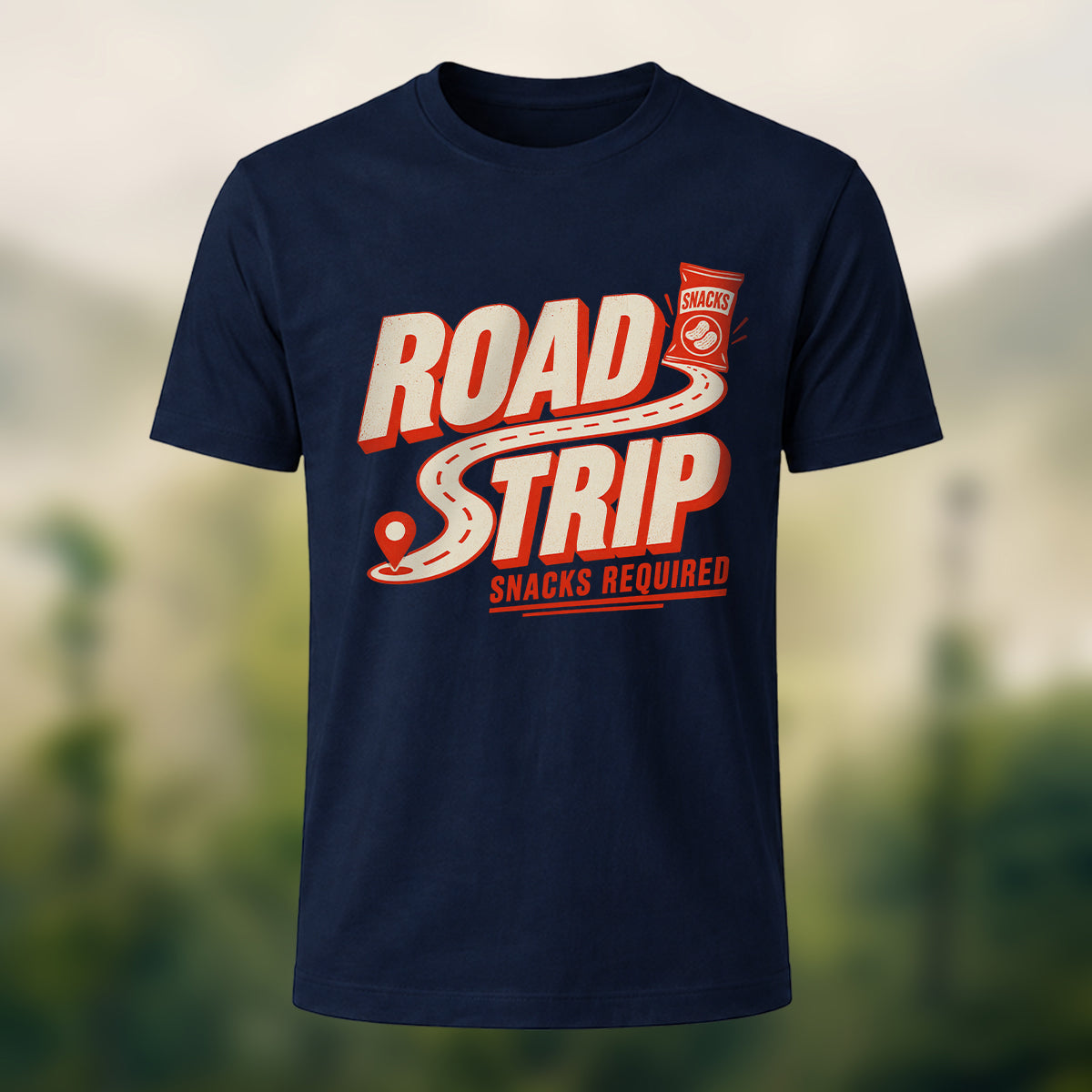 Vintage Road Trip Soft Cotton T-Shirt Navy