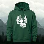 Cotton Made Dark Skull Print Hoodie Dark Green