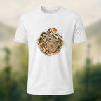 Artistic Tree Ring Topography Premium Cotton Tee White