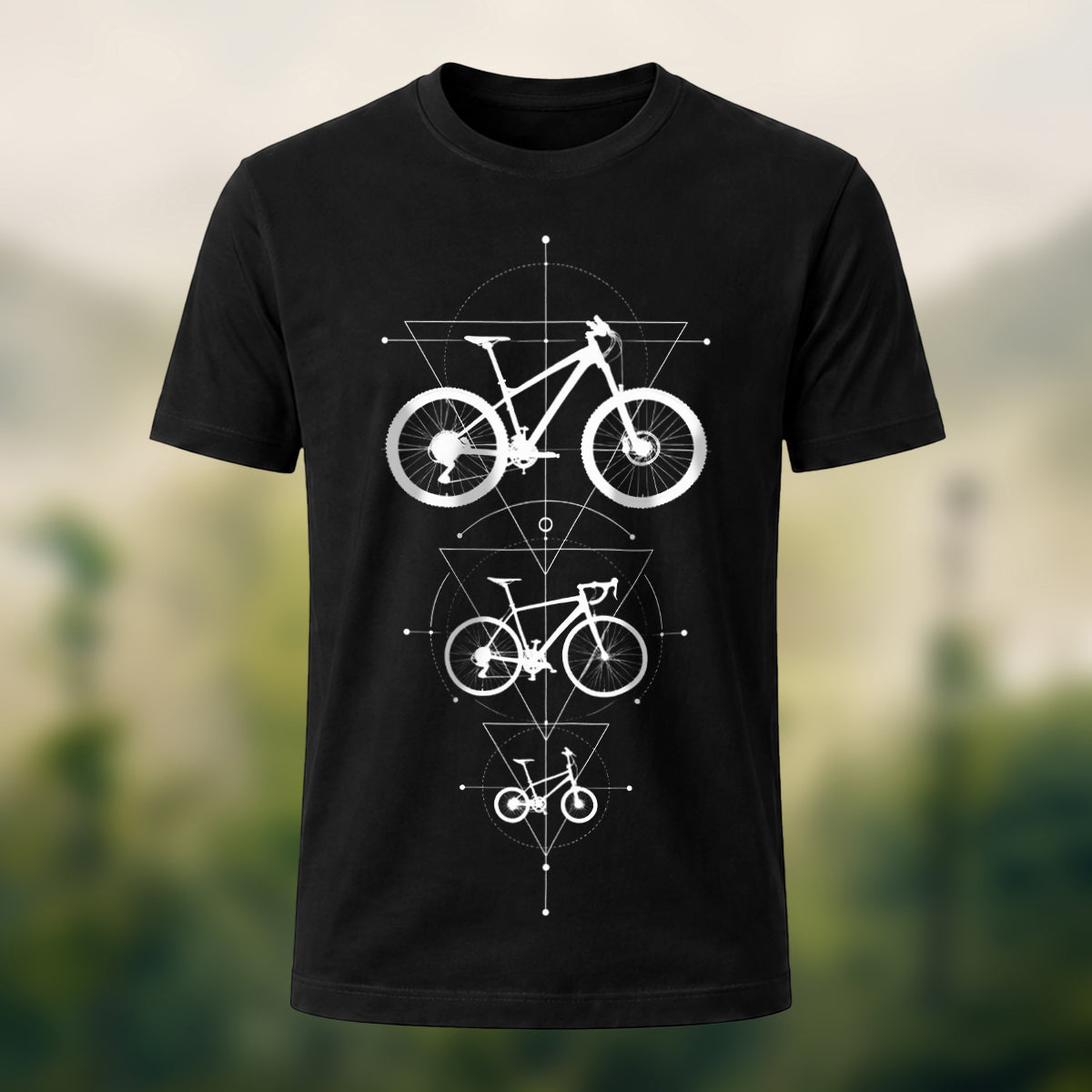 DTG Bicycle Geometry Premium Cotton T-Shirt Black