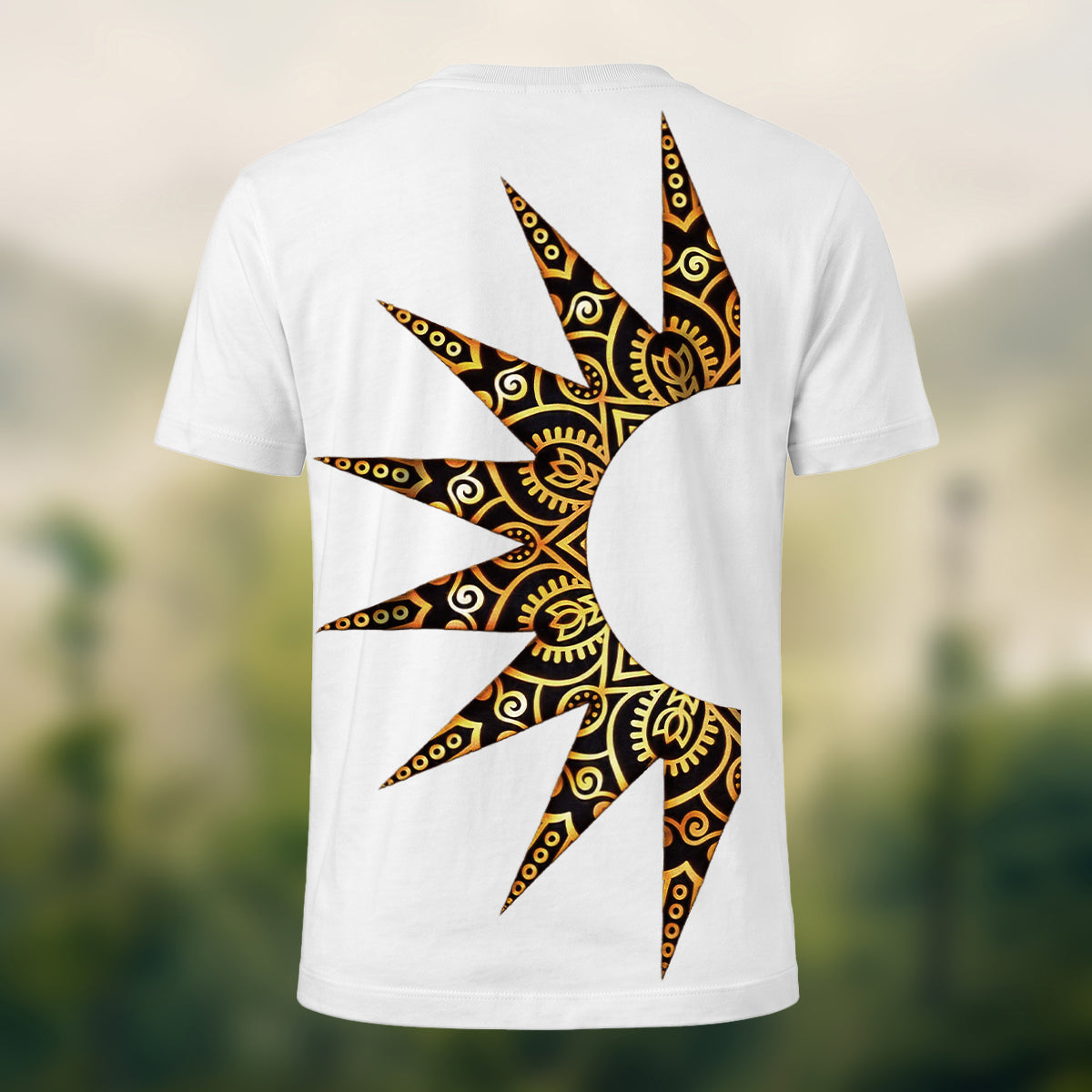 Sacred Sun Print Premium Cotton T-Shirt White